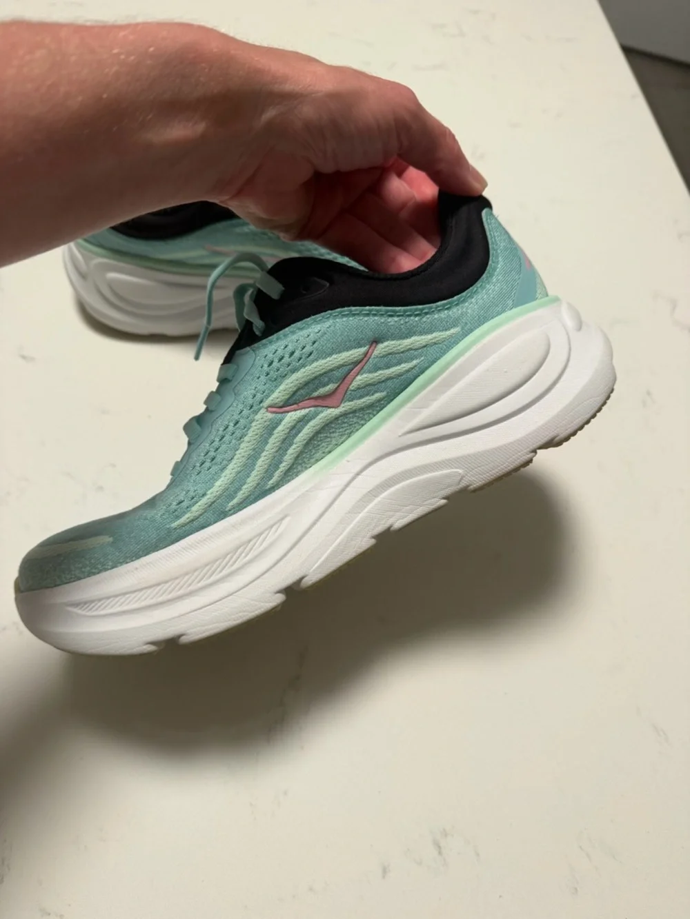 Hoka Bondi 9 Blue Spark/Mint Fluorite Size 7 VGUC - Picture 11 of 14